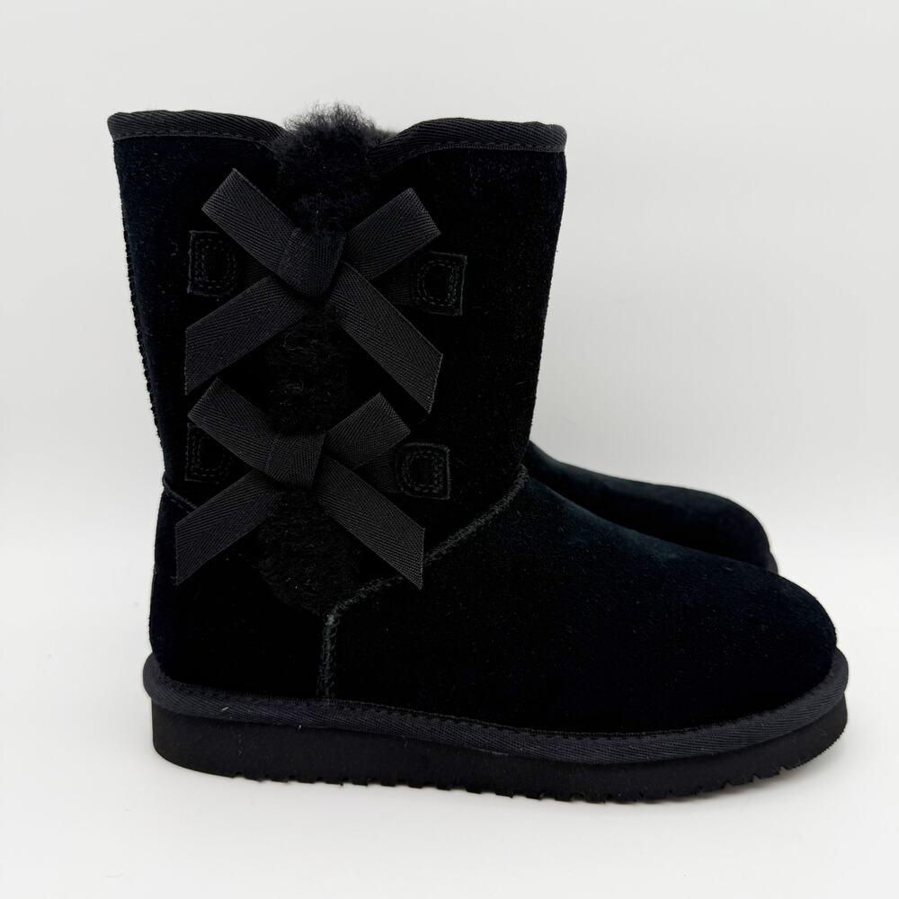 Koolaburra by UGG Womens Victoria Short Winter Boots US 5 EU 36 Black Suede NIB - Picture 2 of 11